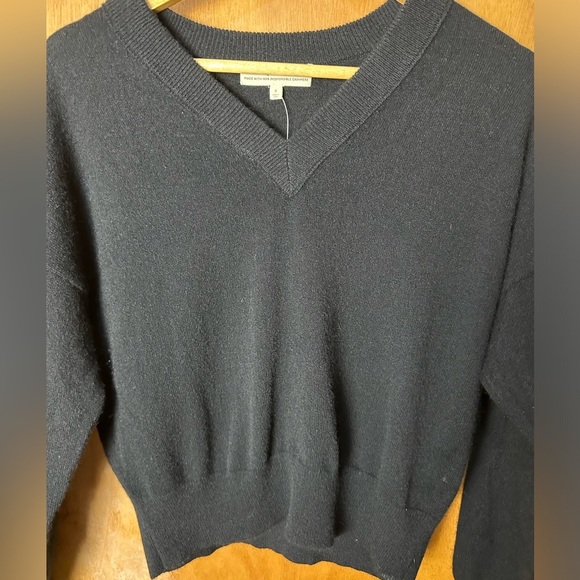 Madewell Responsible Cashmere V Neck Sweater True Black Small NWT - Picture 5 of 9
